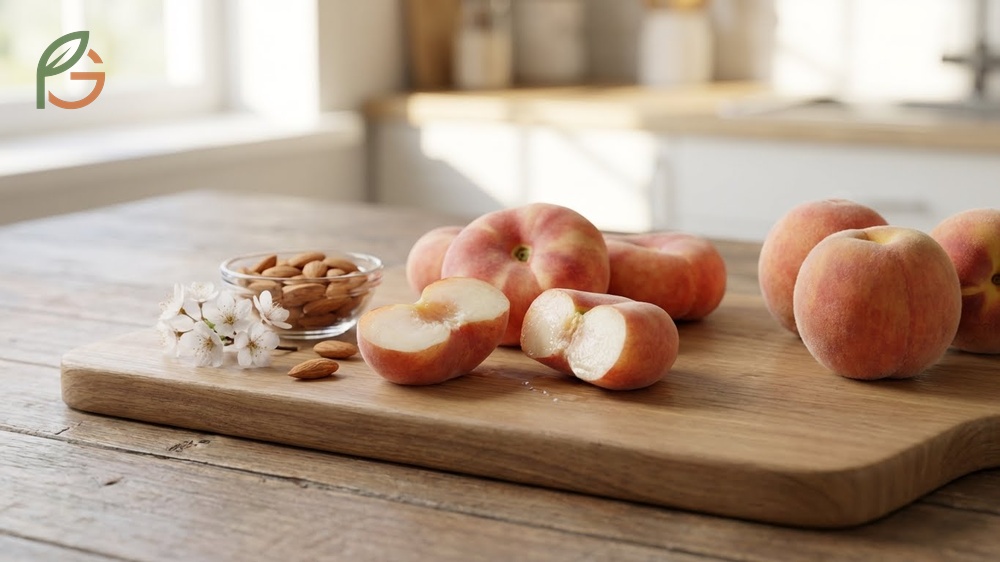 What do donut peaches taste like describing the low acid sweetness and almond notes of this white flesh fruit.