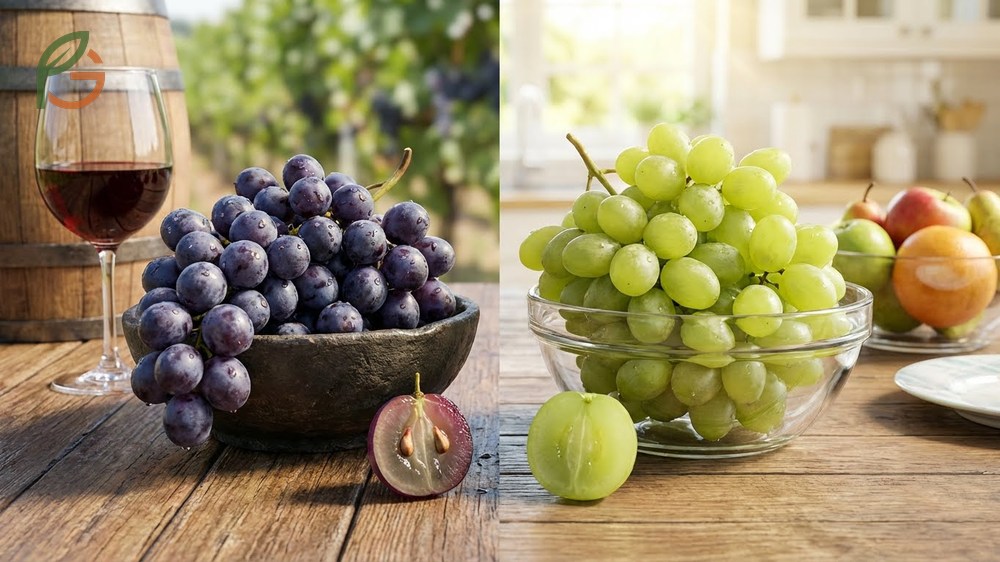 Wine grapes vs table grapes comparison highlighting sugar content differences and skin thickness variations.