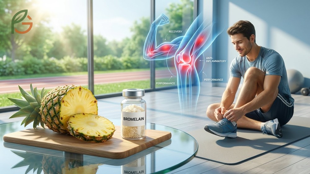 Active men consuming pineapple for bromelain benefits including reduced inflammation and faster workout recovery.