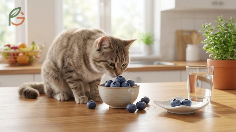 Can cats eat blueberries safety guide detailing toxicity facts, nutritional benefits, and feeding advice.