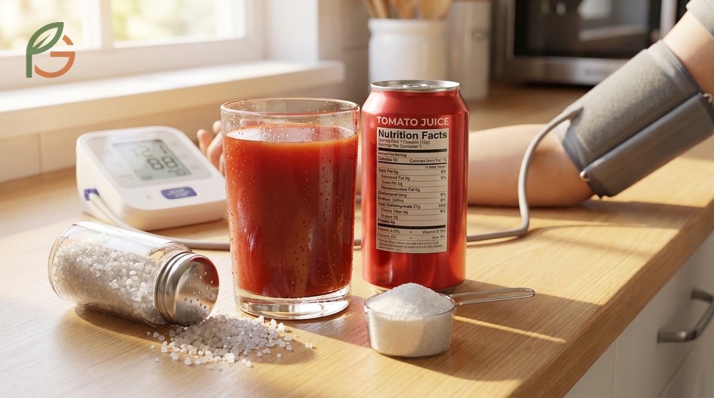 Sodium in tomato juice varies significantly as commercial brands contain 615mg per cup while unsalted versions have only 16mg.