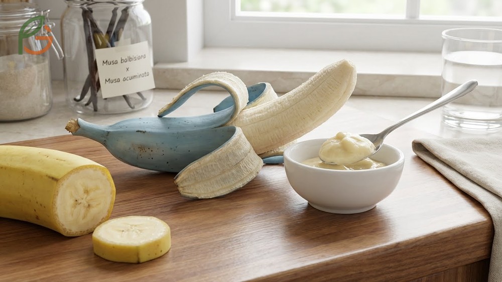 Blue java banana taste is defined by its fluffy mouthfeel that resembles soft serve rather than strong flavor.