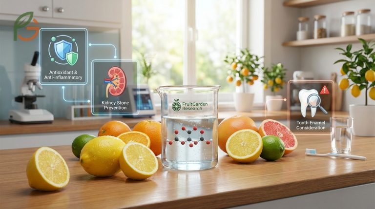 Foods high in citric acid include lemons with 8 percent concentration that provide antioxidant benefits for health.