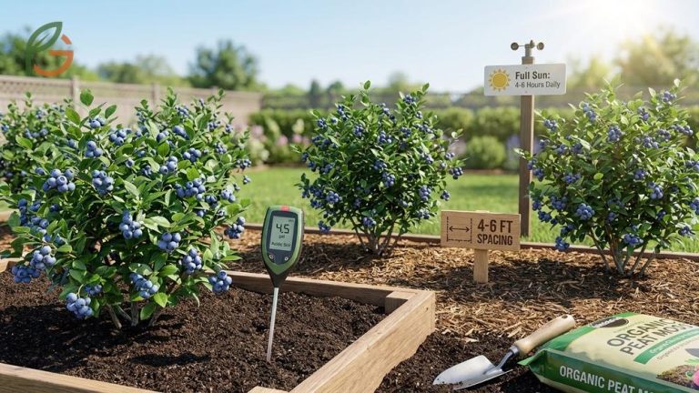 How to grow blueberries successfully by selecting the right soil acidity and spacing bushes 4 to 6 feet apart for abundant harvests.
