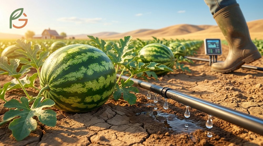 Irrigation requirements for watermelons total 18 to 24 inches per season for optimal fruit development.