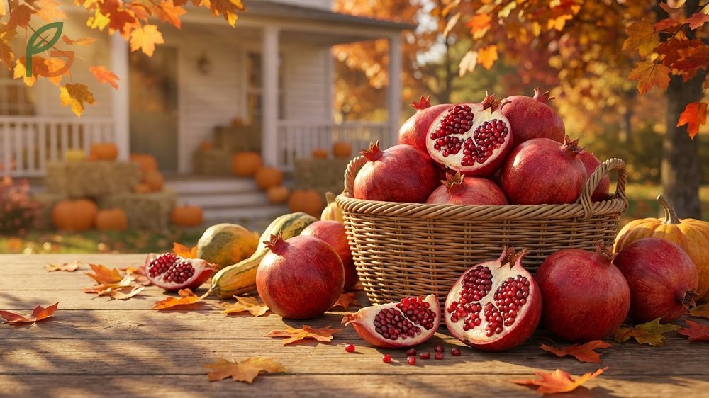 When are pomegranates in season specifically in October and November when flavor reaches its peak balance of sweet and tart.