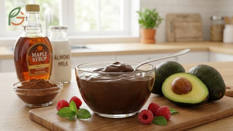 Chocolate avocado pudding recipe guide featuring a rich dairy-free dessert made with four simple ingredients.