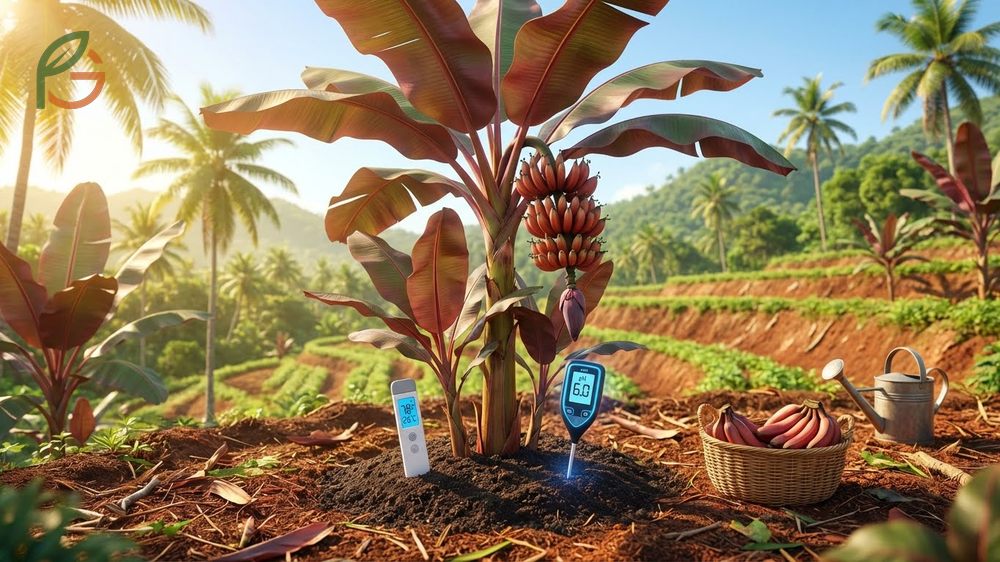 Growing red bananas requires full sun exposure and tropical temperatures above 70 degrees Fahrenheit for optimal fruit yield.