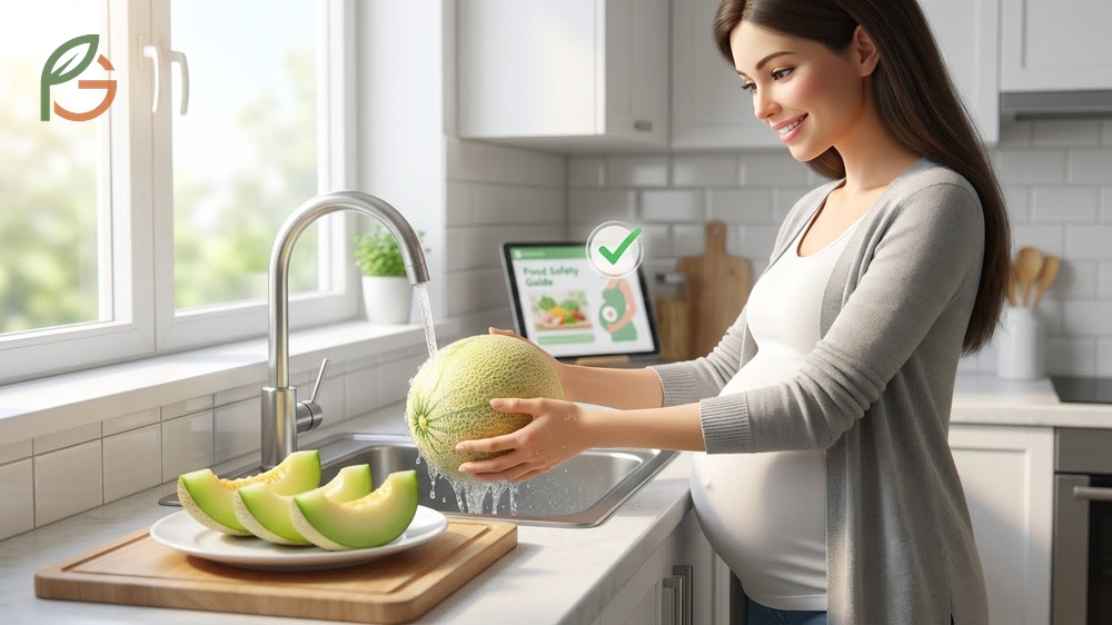 Honeydew melon pregnancy nutrition offering 90 percent water content and essential minerals for hydration.