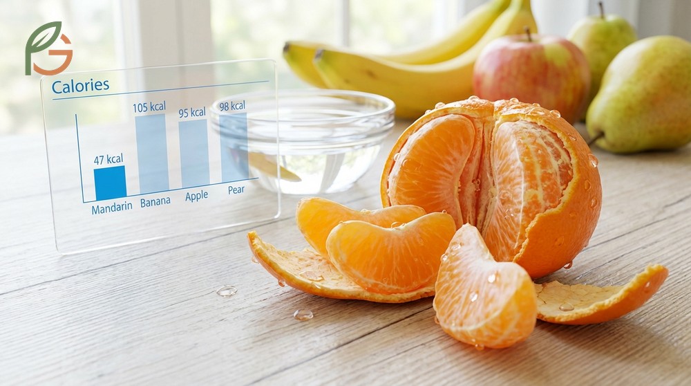 Low calorie fruit comparison ranking mandarins against bananas and apples for weight loss goals.