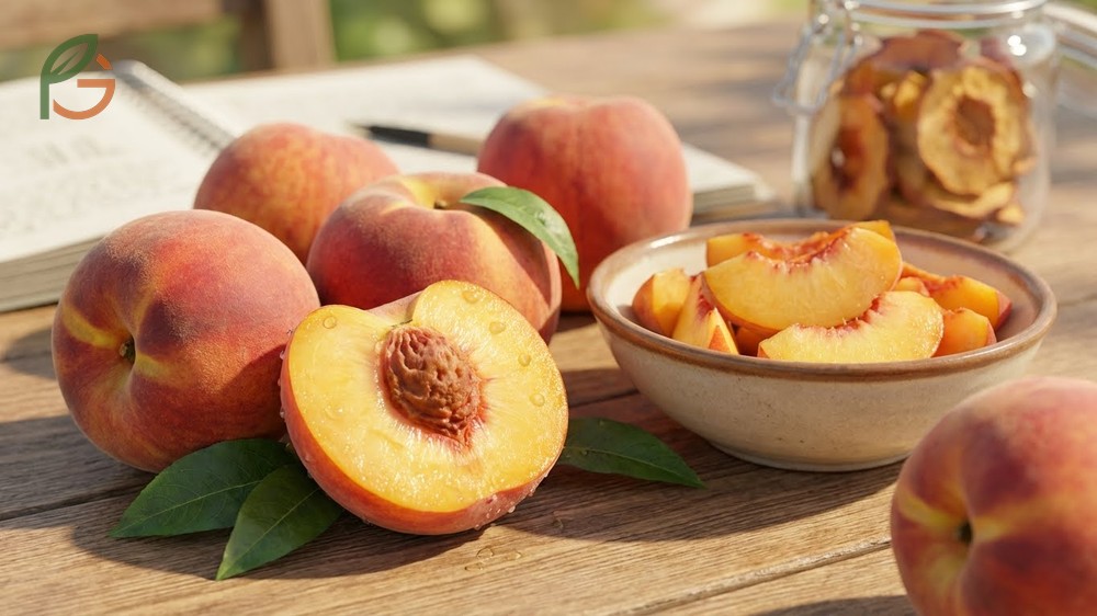 What do peaches taste like describing the sweet juicy flesh balanced with slightly tart skin.