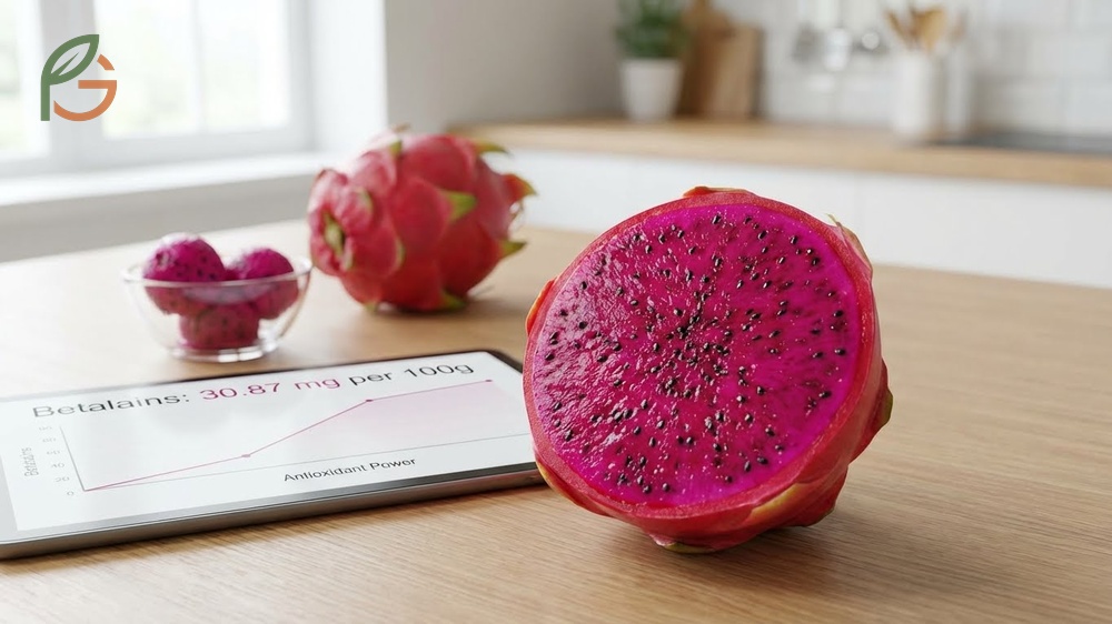 Red dragon fruit benefits for heart health showing lycopene protection and cholesterol reduction in clinical studies.
