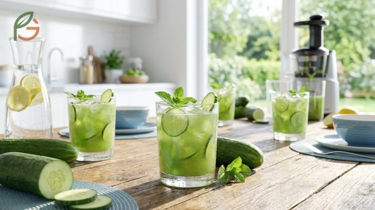 Benefits of cucumber juice guide featuring 95 percent water content for optimal hydration and detoxification.