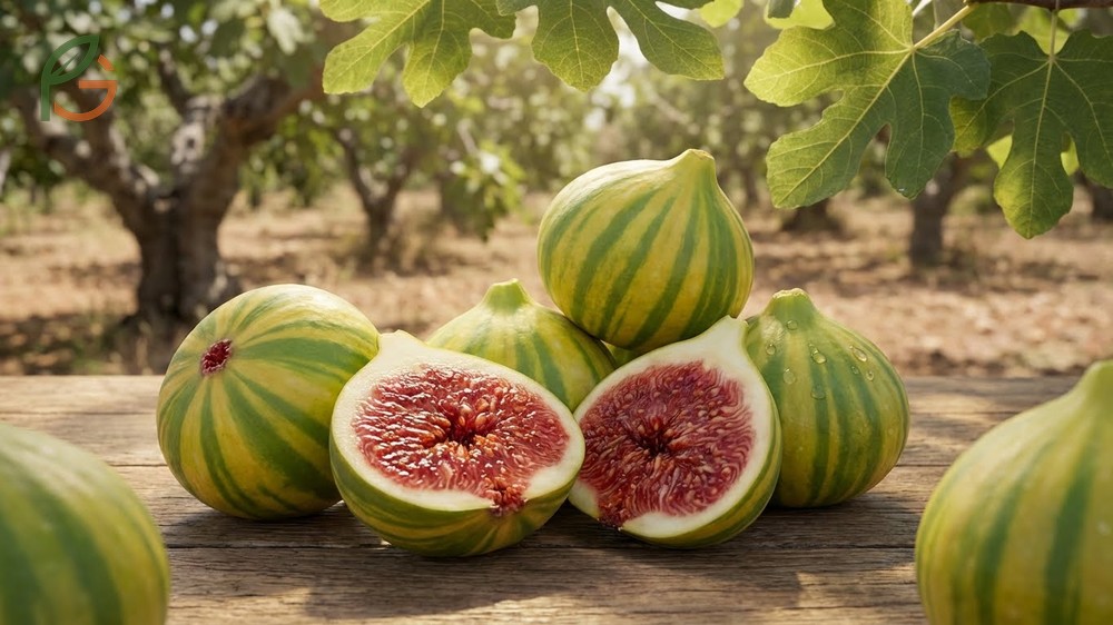 Tiger fig characteristics showing medium to large fruit size and soft texture when fully ripe for harvest.