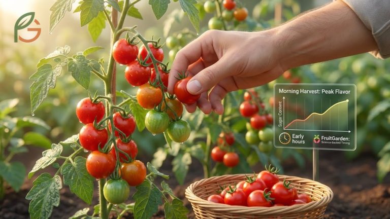 When to pick cherry tomatoes for peak flavor when fruits show 90% color development and feel slightly soft.