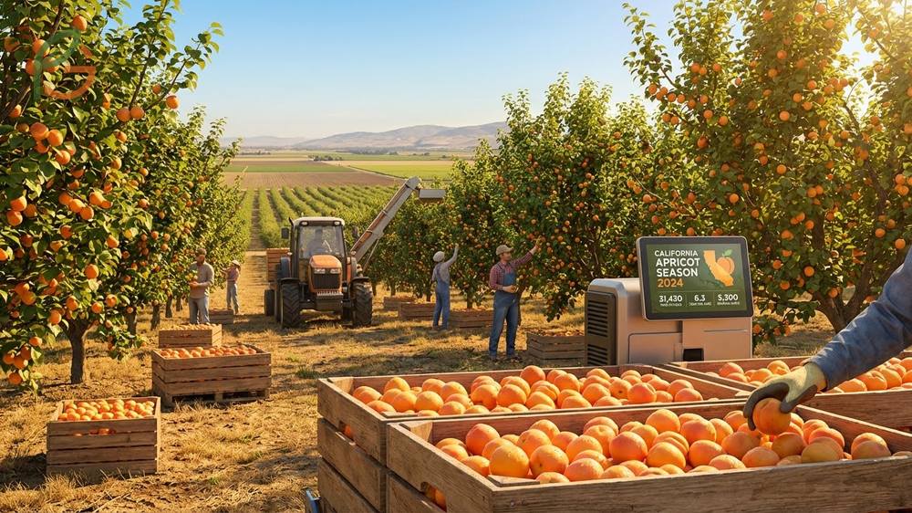 Apricot season California details regarding the specific harvest window in the Central Valley region for fresh markets.