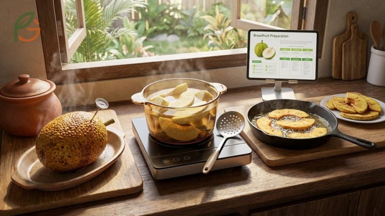 How to cook breadfruit using roasting, frying, and boiling methods for versatile meals.