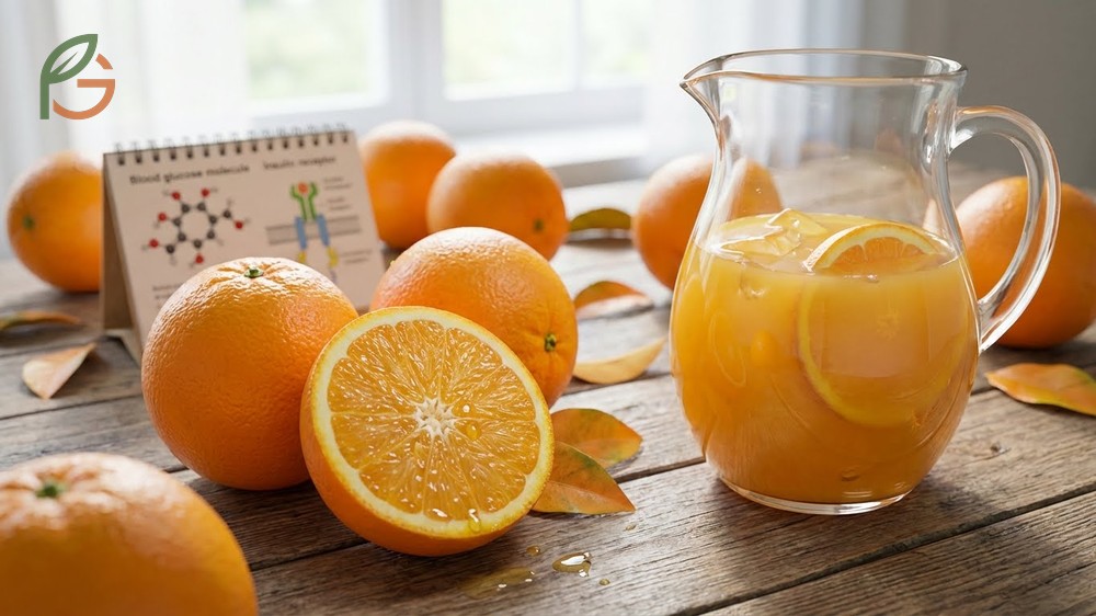 Oranges support blood sugar regulation with antioxidants like vitamin C and minerals such as potassium and folate.