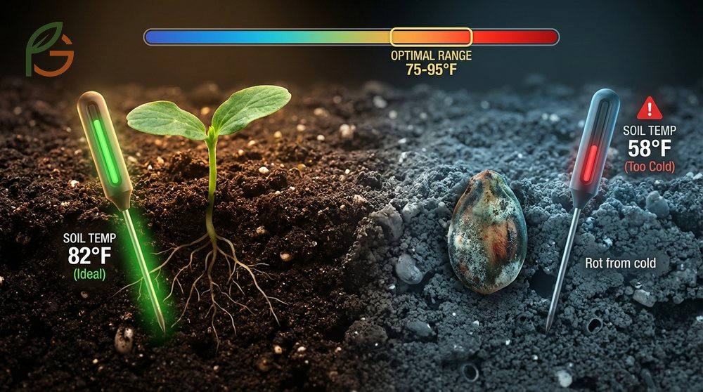 Soil temperature for watermelon must be warm enough to support germination and prevent seeds from rotting.