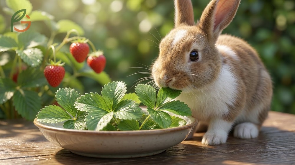 Strawberry leaves for rabbits provide fiber-rich alternative with 2-3 fresh leaves daily containing minimal sugar content