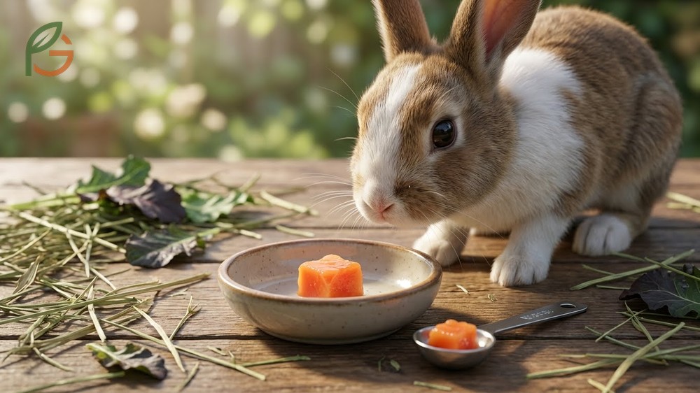 Can rabbits eat papaya in limited quantities of one teaspoon to avoid digestive disruption from high sugar content.