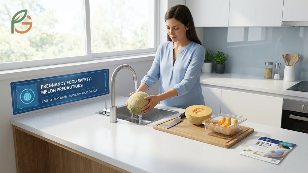 Safe melon pregnancy practices emphasize refrigerating cut fruit within two hours to avoid listeria risks.