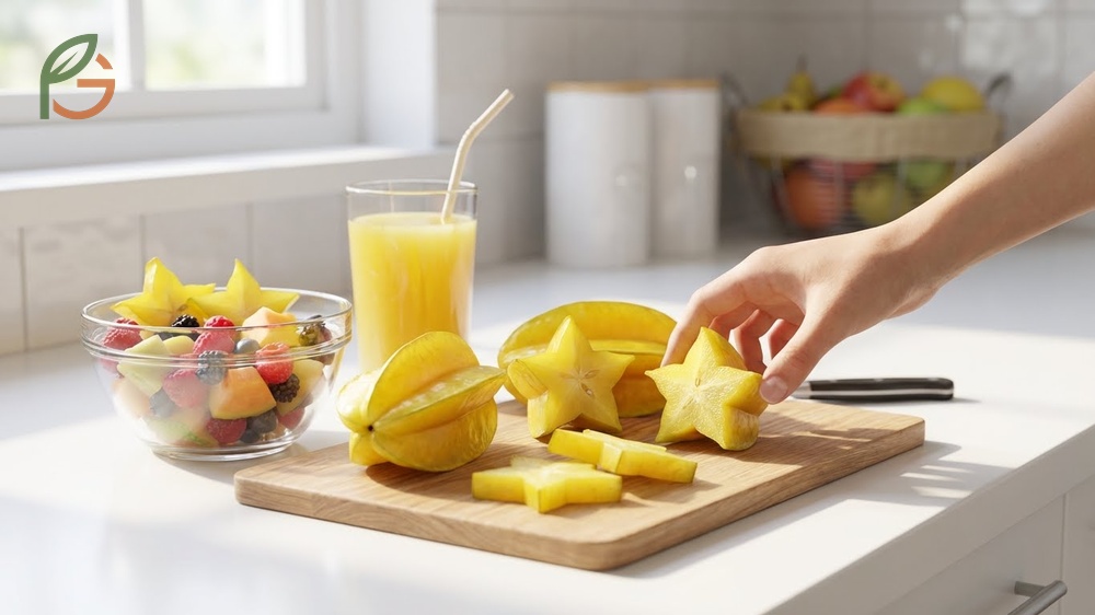 Safe starfruit consumption guidelines recommend 1 to 2 medium fruits daily for healthy adults to avoid oxalate issues.