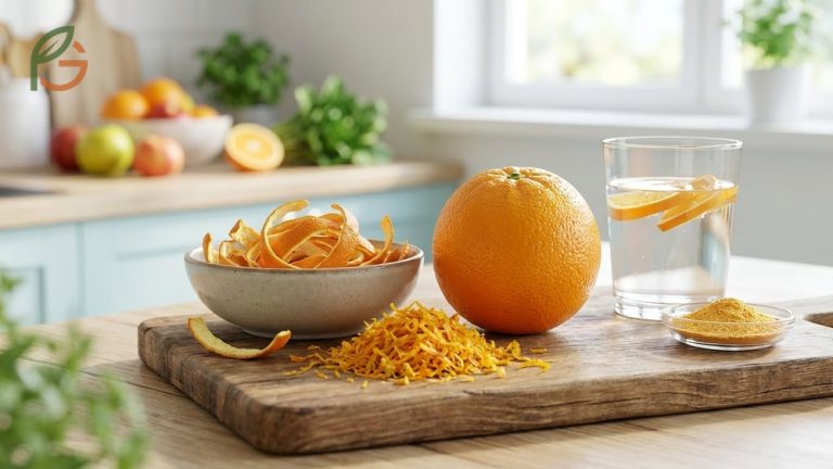 Orange peels offer concentrated health benefits including 136mg of vitamin C and high levels of dietary fiber.