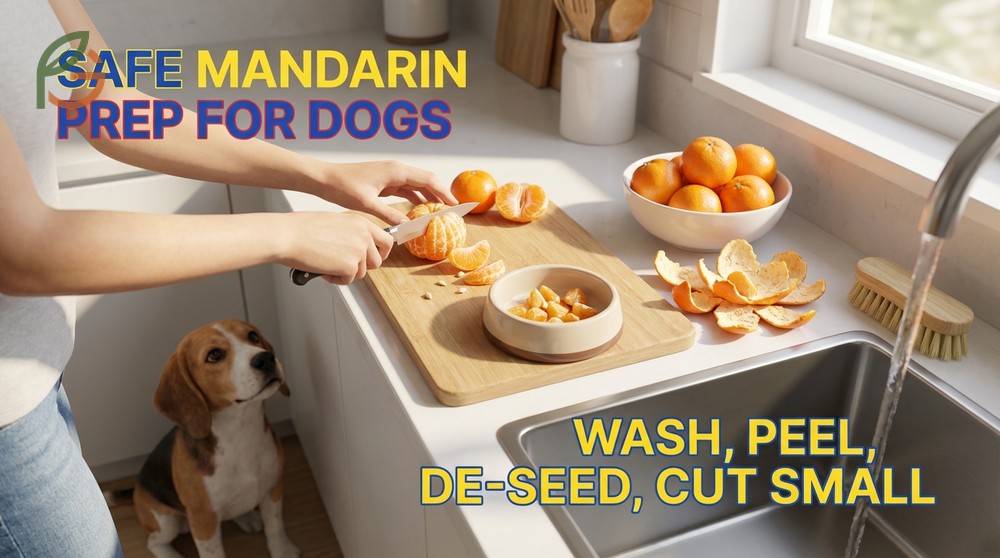 Dog food safety how to feed mandarins instructions for peeling, seeding, and portion control.