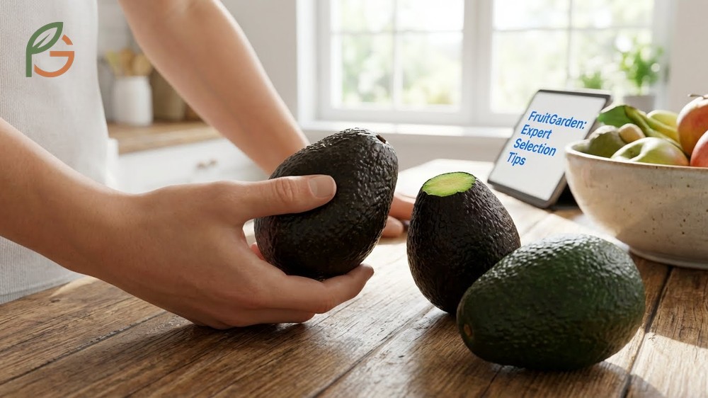 How to pick a good avocado by checking for dark green color and gentle yield to pressure to ensure perfect ripeness.
