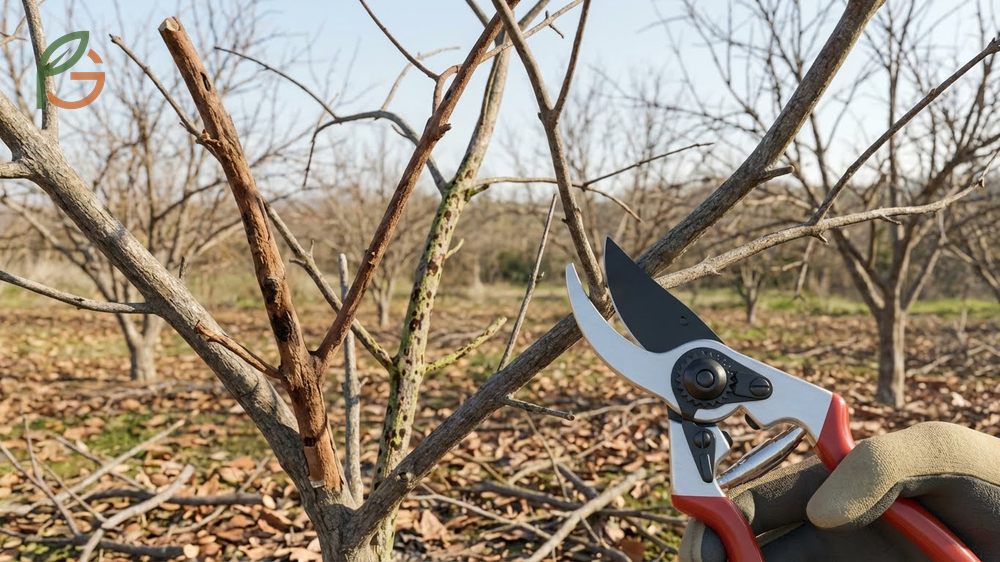 How to prune a pomegranate tree in late winter maintains a 6-8 feet height for easier maintenance.