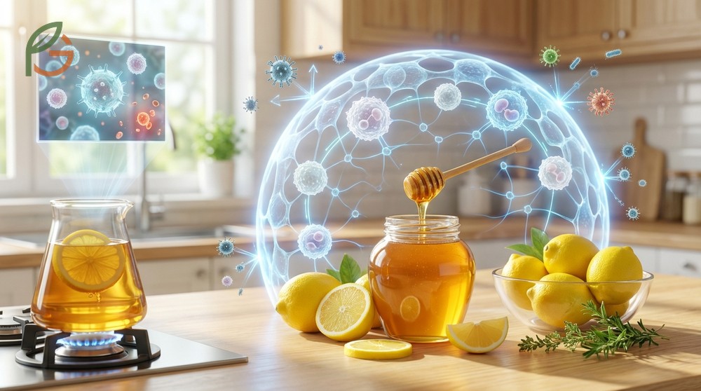 Immune system boost occurs as vitamin C stimulates white blood cell production to defend against pathogens.
