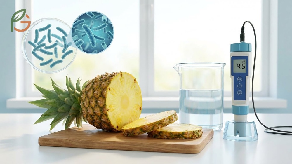 Healthy diet choices including pineapple supporting general reproductive health without altering natural pH.