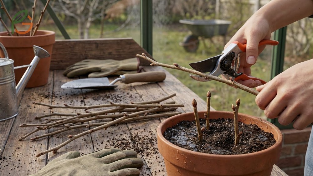 Propagating currant bushes using hardwood cuttings taken in late fall with success rates exceeding 80 percent.