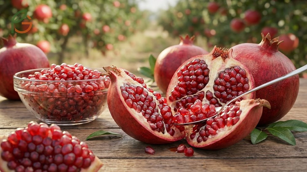 Wonderful pomegranate taste offers a balanced sweet-tart profile with wine-like complexity and high sugar content of 17 to 18 Brix.