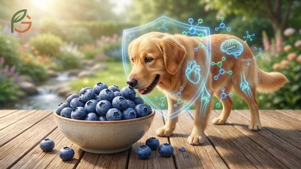 Are blueberries good for dogs explaining the benefits of antioxidants, fiber, and vitamins C and K.