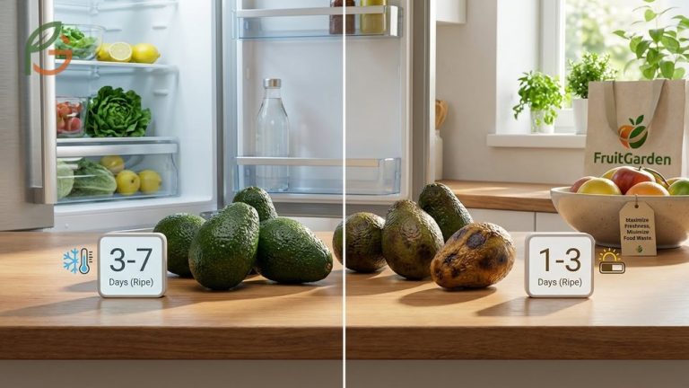 How long do avocados last guide comparing 7 day fridge freshness versus short counter life.