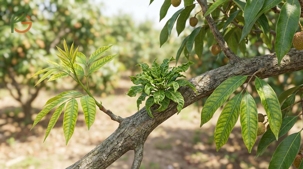Lychee tree nutrition relies on critical micronutrients like iron and zinc to prevent interveinal chlorosis and leaf distortion.