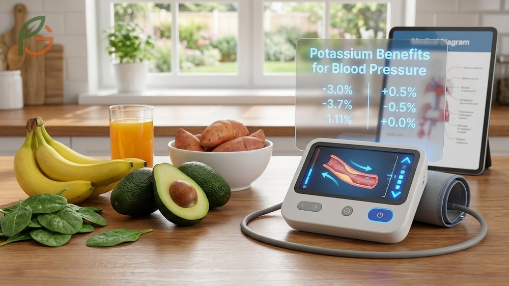 Potassium benefits for blood pressure include relaxing blood vessel walls and reducing arterial stiffness naturally.