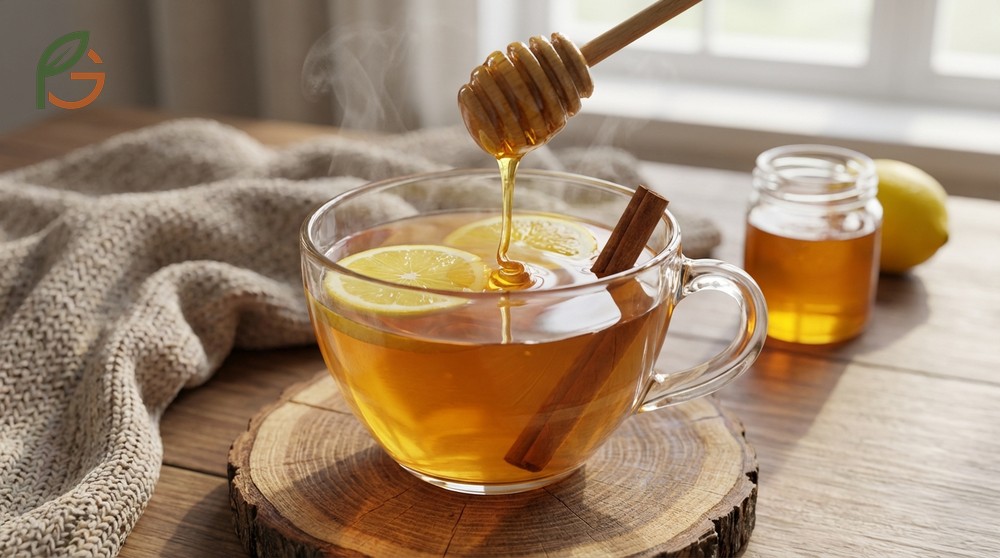 Sore throat remedy using honey lemon tea reduces bacterial growth in throat cultures by 65 percent for relief.