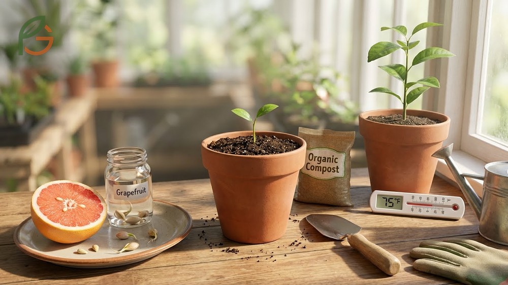 How to grow grapefruit from seed by planting viable seeds in warm soil between 65 and 85 degrees Fahrenheit.