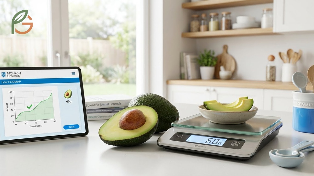 Is avocado low fodmap analysis explaining perseitol content and the updated 60g safe serving guideline.