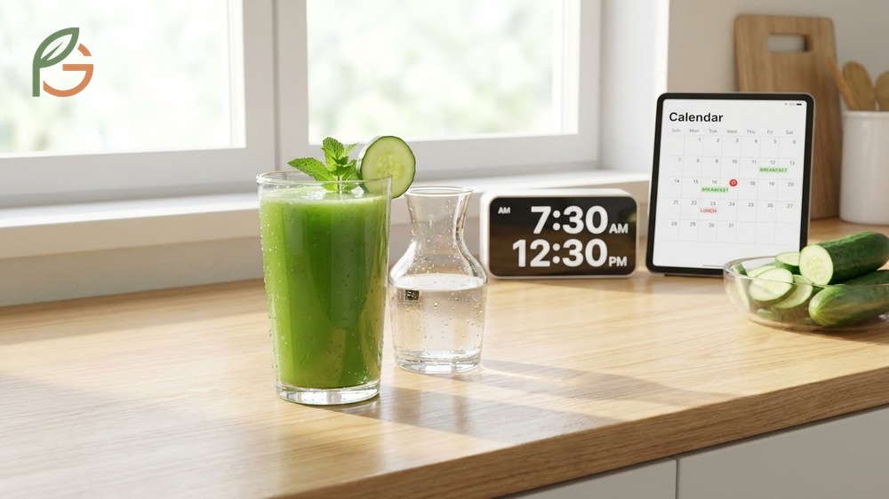 Best time to drink cucumber juice is 20 minutes before meals to aid weight management and digestion.