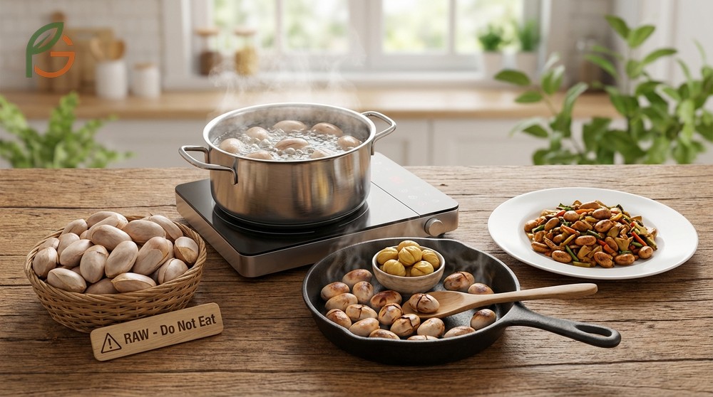 Eating jackfruit seeds requires boiling or roasting them to remove antinutrients and develop a savory chestnut like flavor.