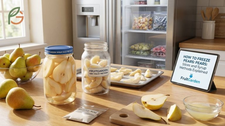 How to freeze pears using slices and syrup methods extends their shelf life to 12 months.