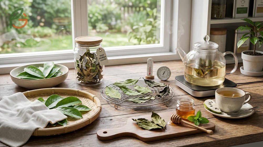 How to make soursop tea correctly involves boiling 5 to 7 dried leaves in water until it turns amber.