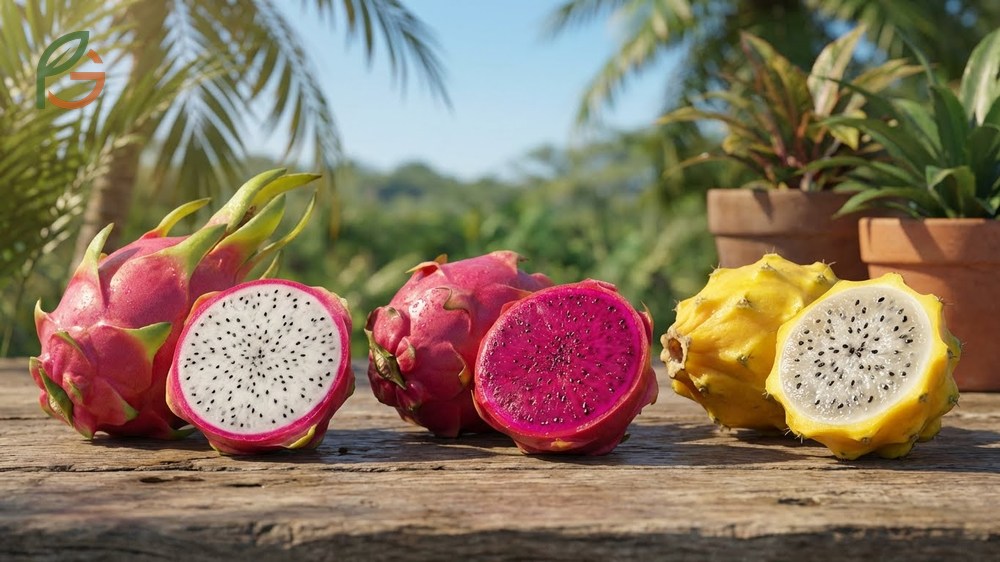 Types of dragon fruit classified into white red and yellow species based on botanical characteristics and skin color.