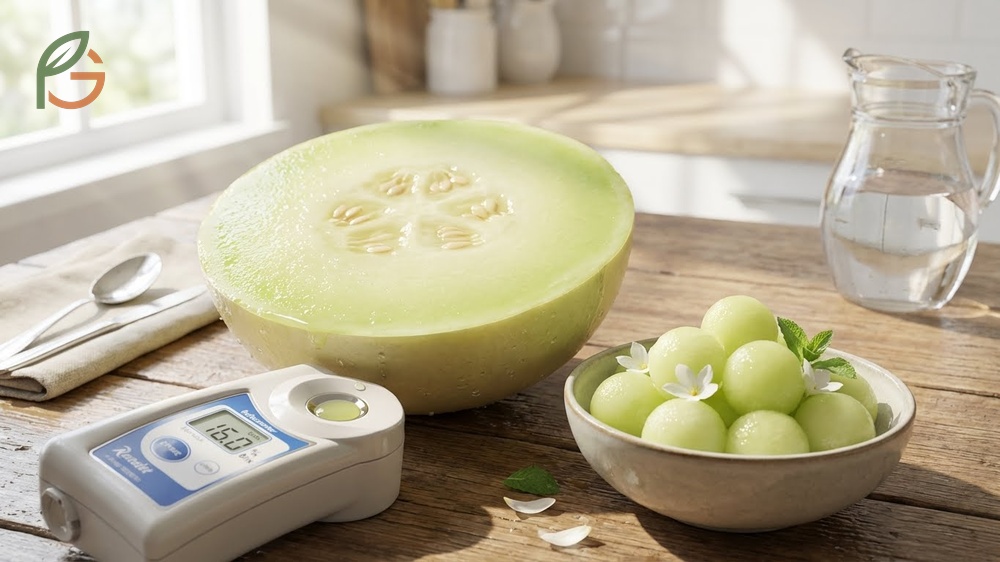 Honeydew melon taste offers mild sweetness with 16 Brix sugar content and subtle floral notes for refreshment.