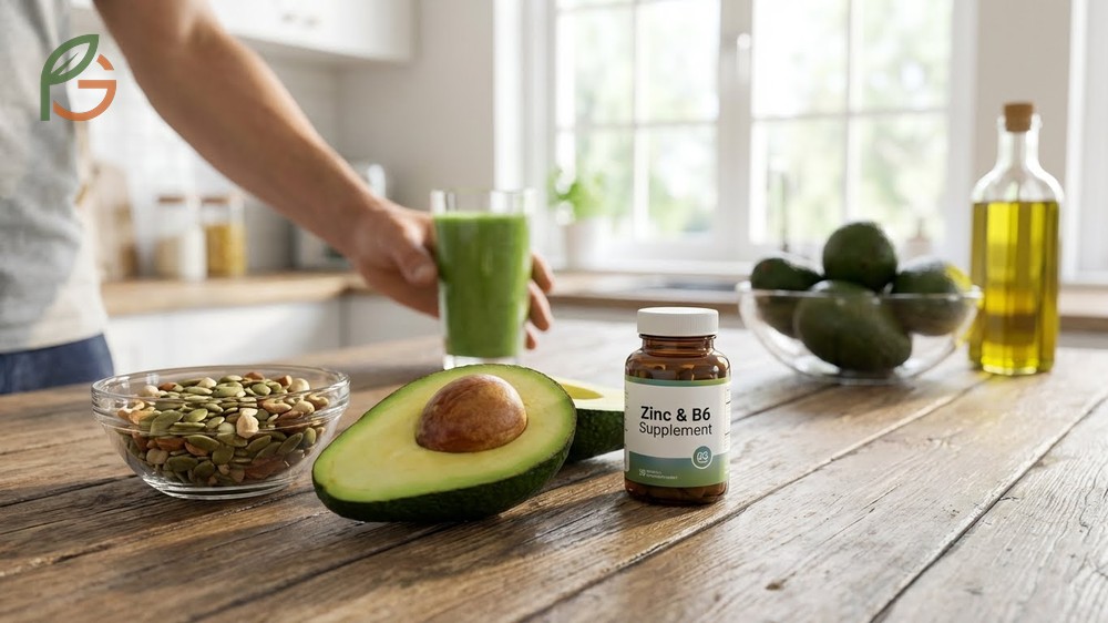 Avocado benefits for men testosterone supported by zinc and vitamin B6 for optimal hormonal balance.