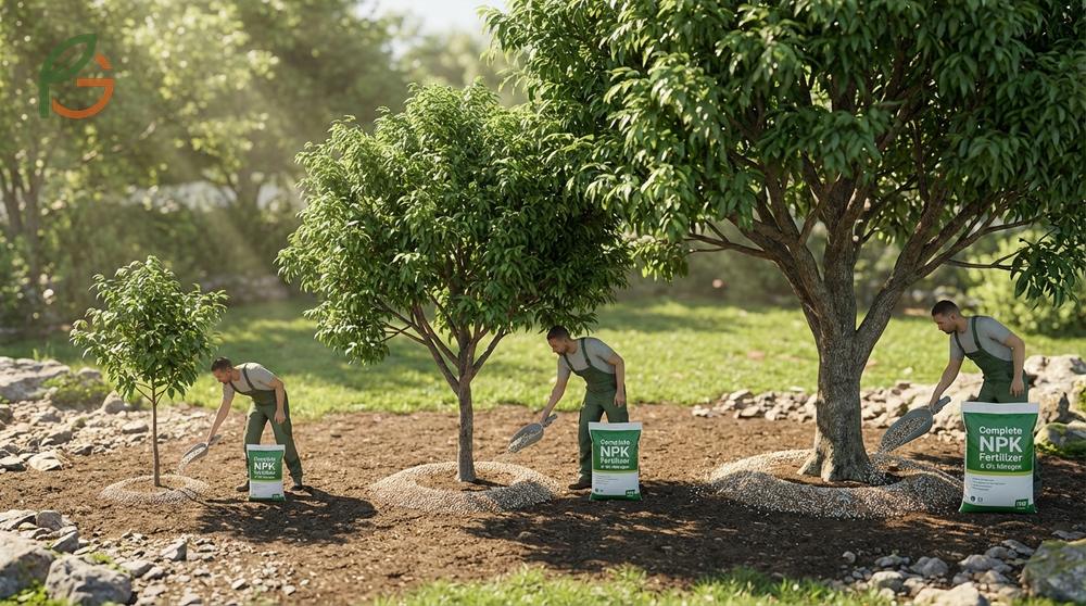 NPK for lychee application rates increase with age as mature trees over 10 years require significantly more nutrients for canopy support.
